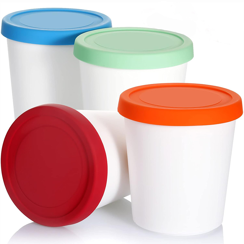 Food Storage Quart Containers - 4Pcs Food Containers, 1 Quart Storage