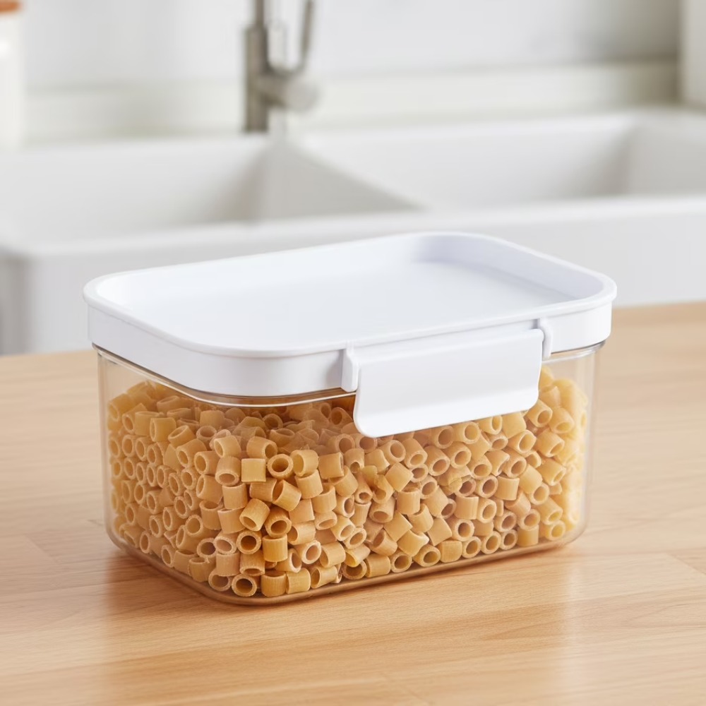 Food Storage Canister - Small Rectangular Plastic Pantry Food Storage