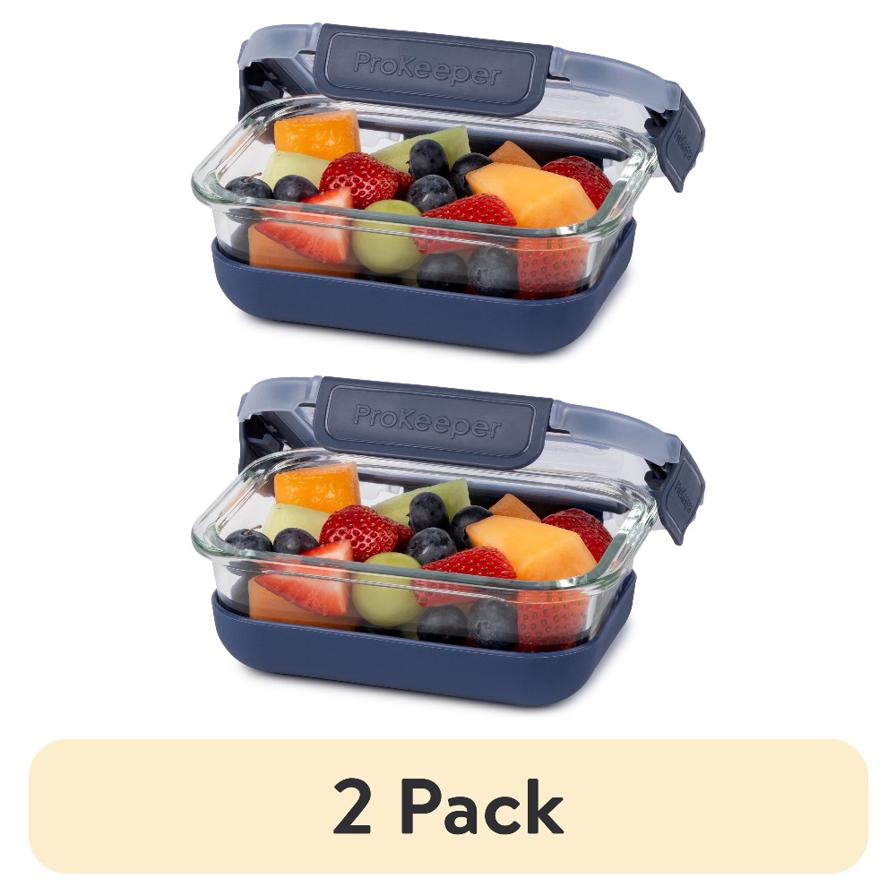 Storage Food Prep - 2 Pack 1.6 Cup Glass Food