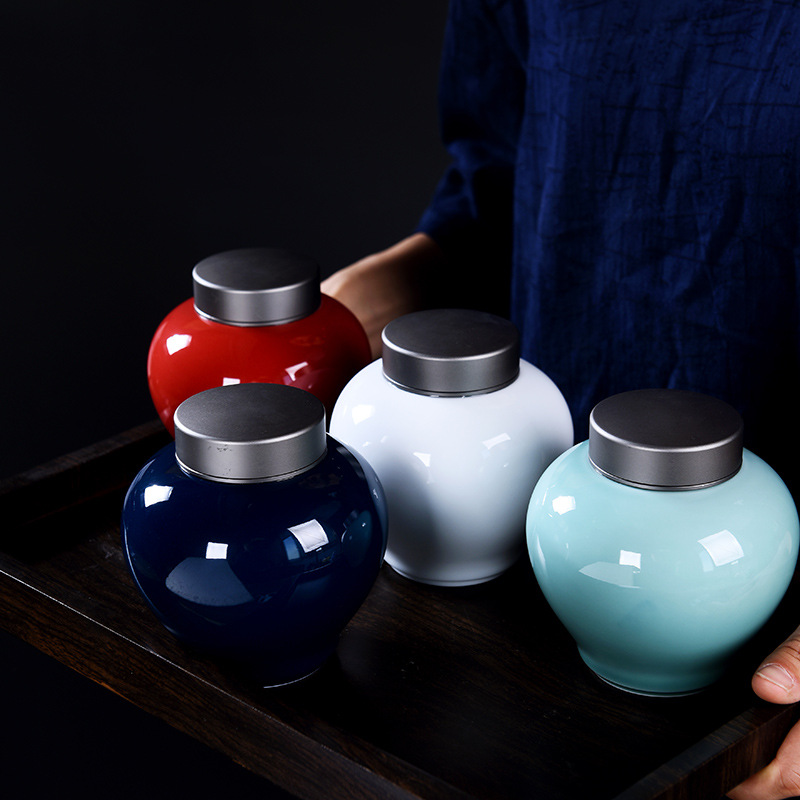 Food Storage Aluminum - Tea Double-layer Aluminum Alloy Storage Jar