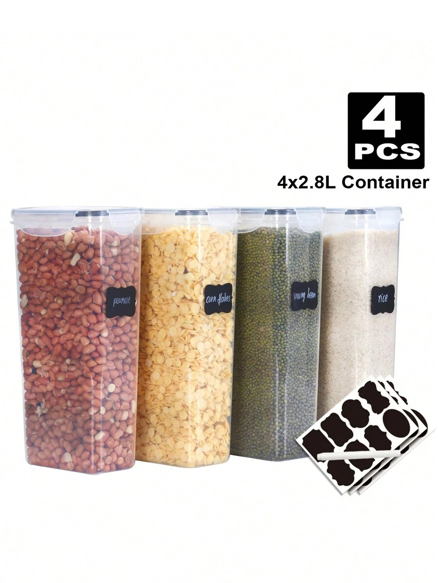 Food Storage Jar Labels - 1/2/4pcs Airtight Food Storage Jars, 2.8L