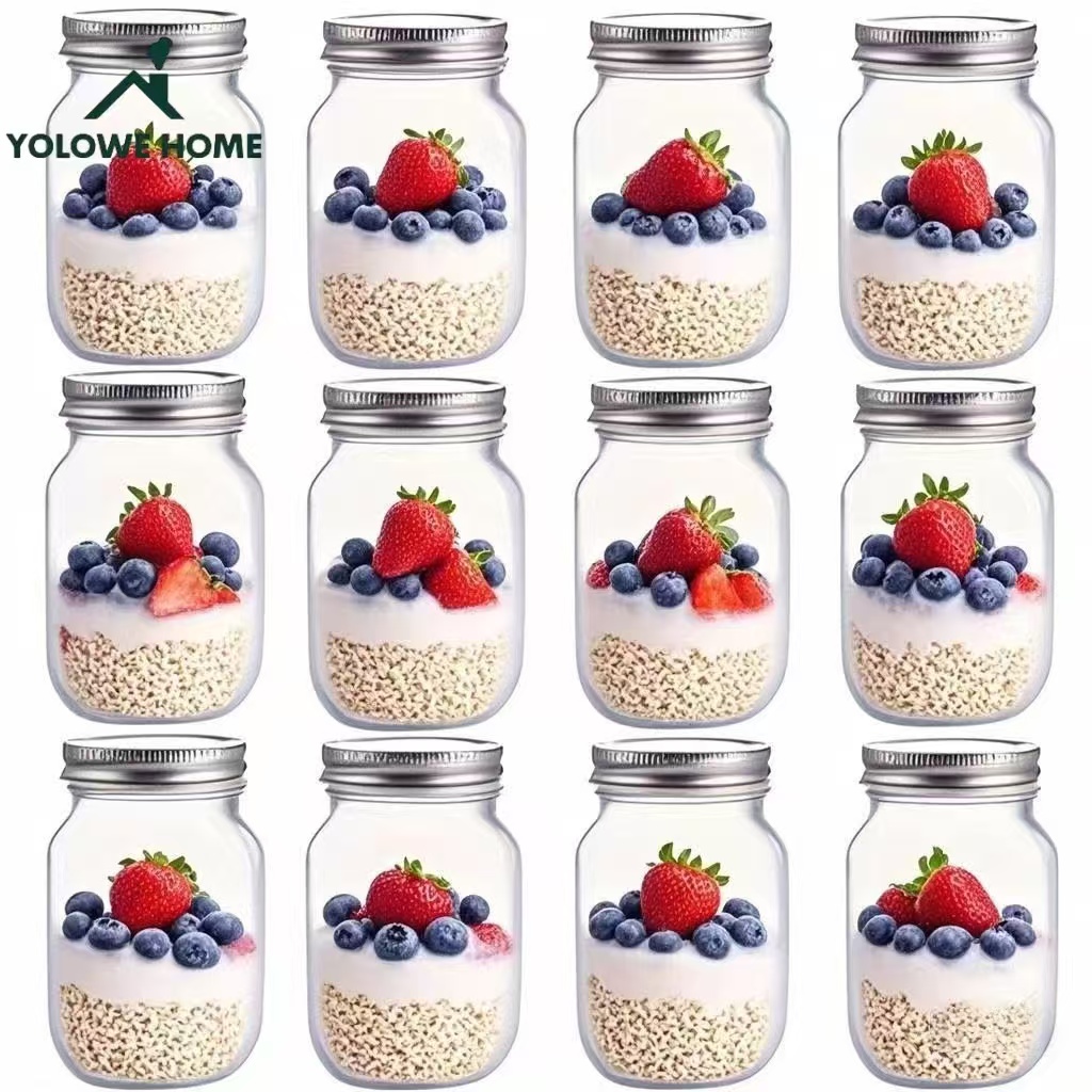 Salad Dressing Bottle - 6Pcs, 12Pcs, 500Ml/16Oz, Glass Mason Jars,