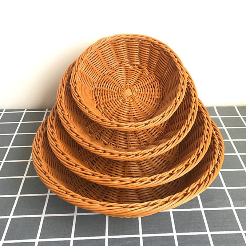 Food Storage Plant - Rattan Wicker Woven Serving Baskets for