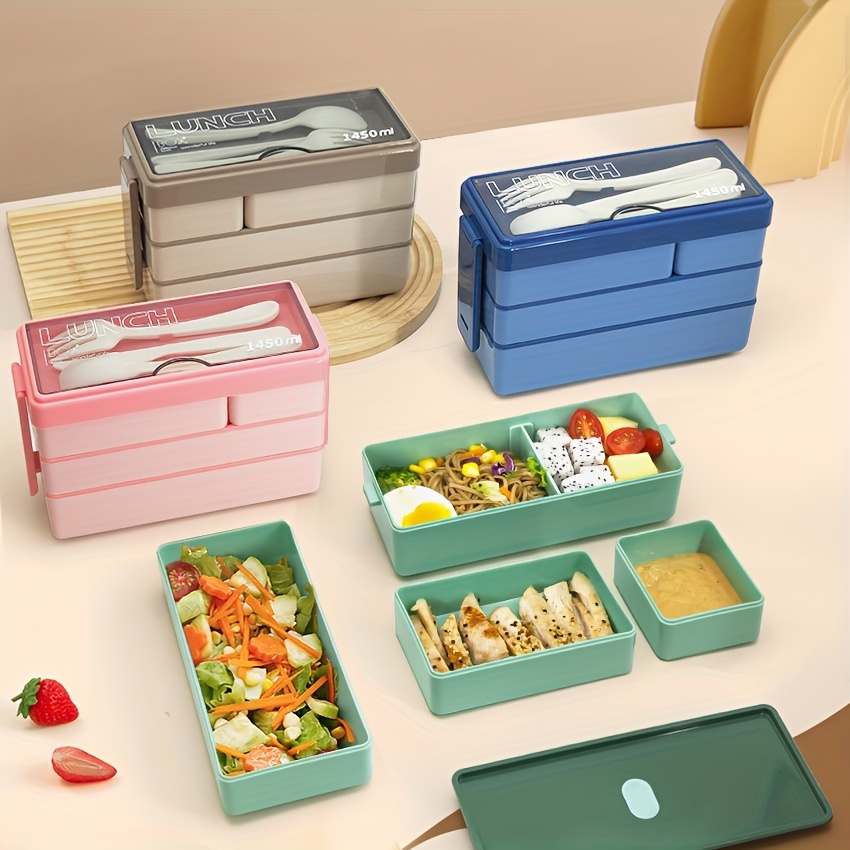 Food Storage Containers Set - 1450ML Bento Lunch Box Large Capacity