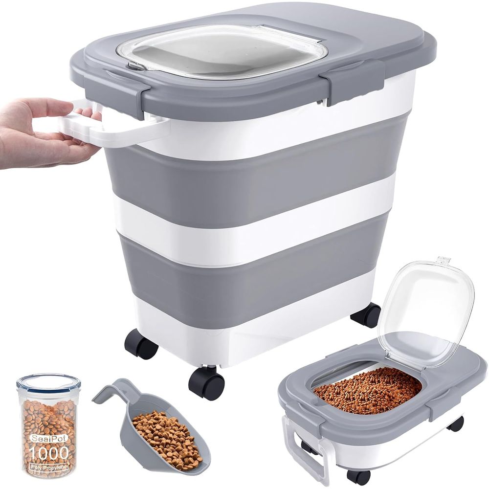 Food Storage Pet - Airtight Dog Food Storage Container, Collapsible