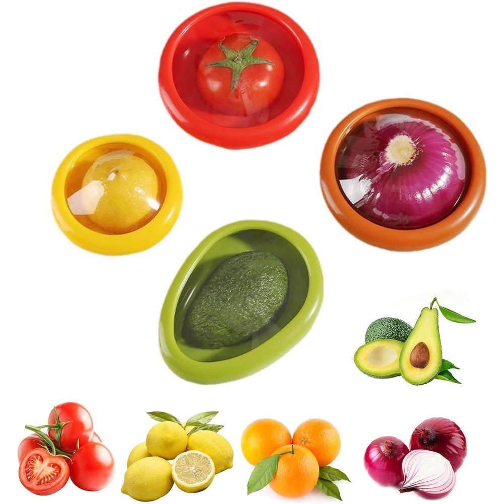 Food Storage Containers Set - Avocado Saver Silicone Fruit and Vegetable
