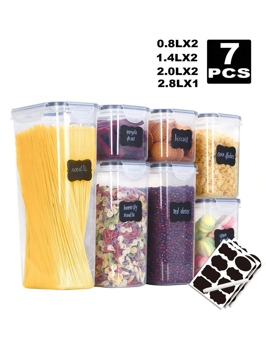 Food Storage Jar Labels - 1/3/5/7pcs Food Storage Jars Reusable Plastic