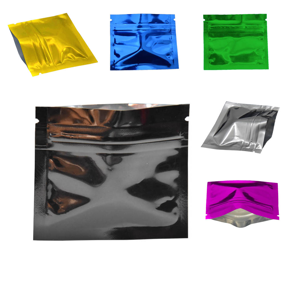 Food Storage Ziploc Bags - 100Pcs Colorful Glossy Aluminum Foil Zip