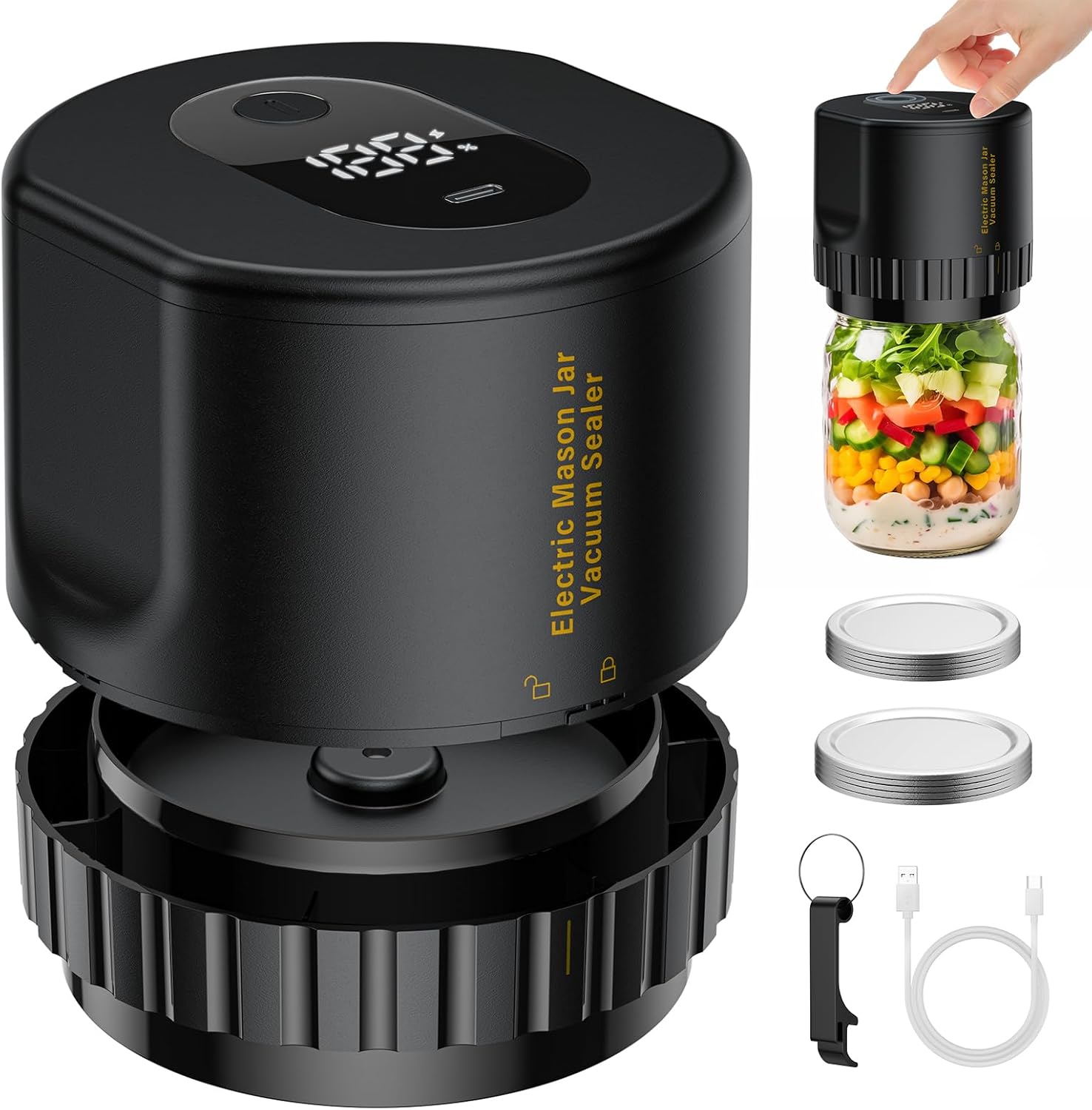 Food Storage Vacuum Sealer Machine - Electric Vacuum Sealer for Mason Jar