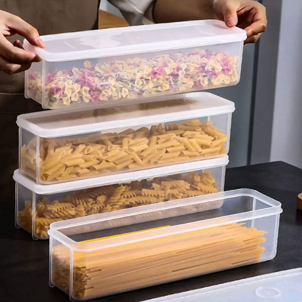 Food Storage Box Set - 1 Plastic Transparent Storage Box, Refrigerator