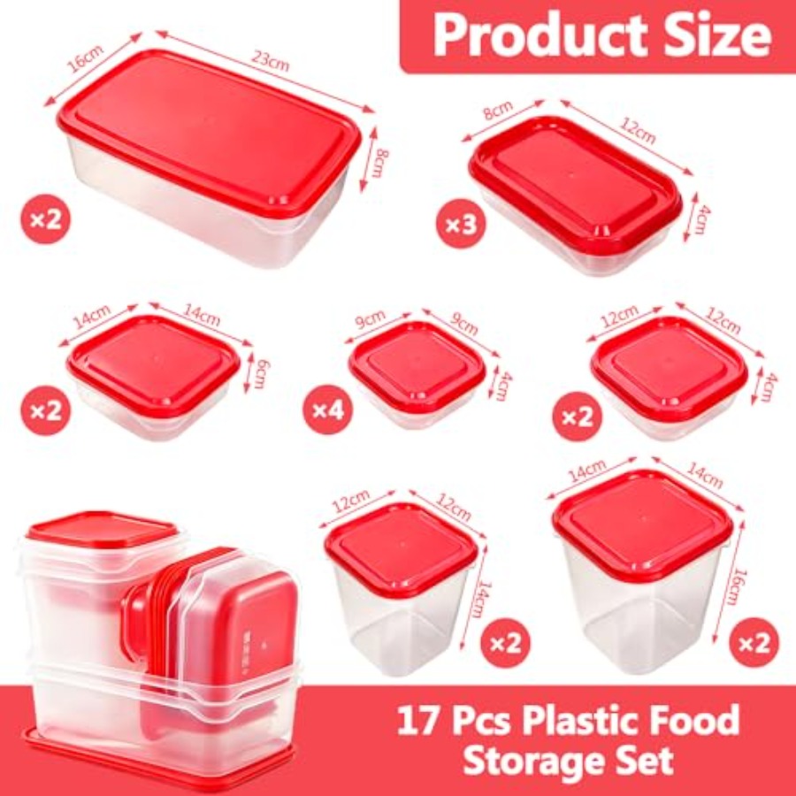 17Pcs Plastic Food Storage Set - Food Storage Containers 评论和价格