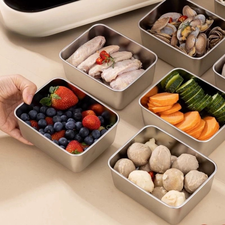 1-2-3pc Rectangular Stainless  - Storage Food Prep 评论和价格