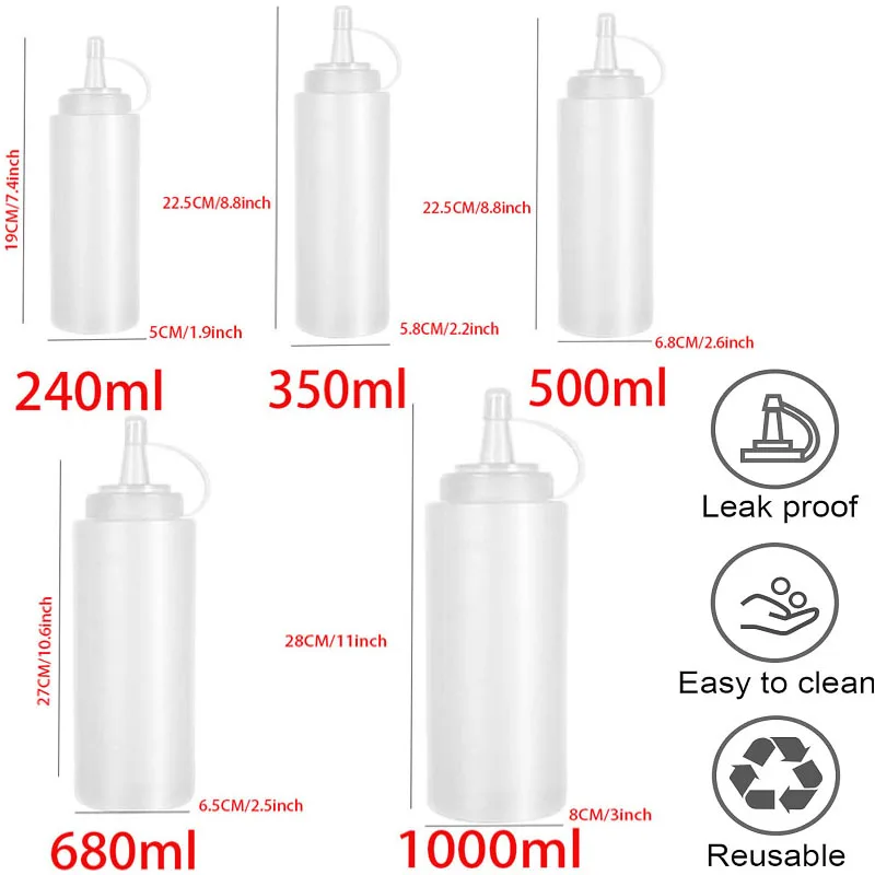 Large Squeeze Condiment Bottle - Salad Dressing Bottle 评论和价格