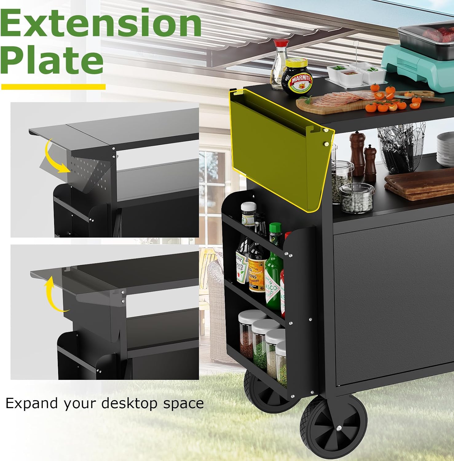 Outdoor Grill Cart Table With  - Storage Food Prep 评论和价格