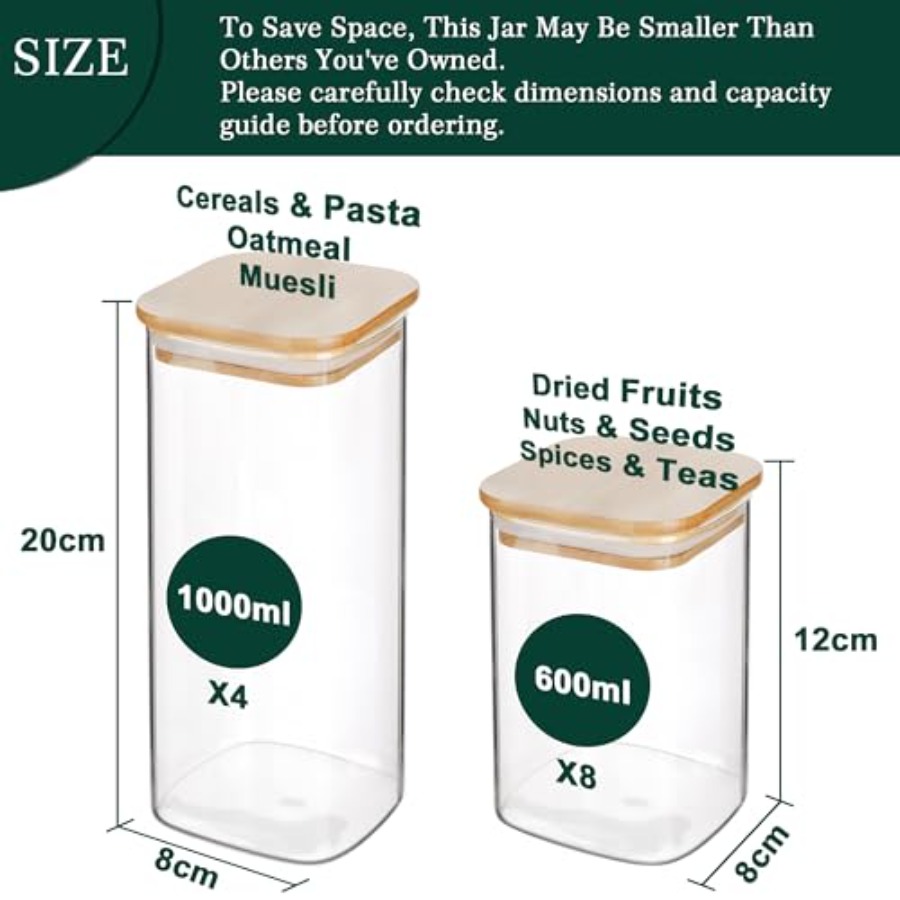 12-Pack Square Glass Storage J - Food Storage Containers 评论和价格
