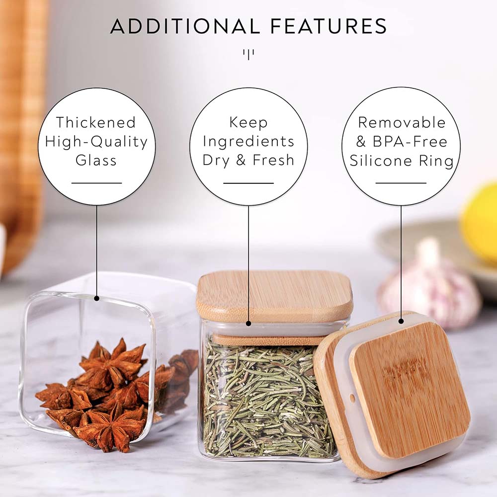 5oz Glass Jars Set with Spice  - Food Storage Jar Labels 评论和价格