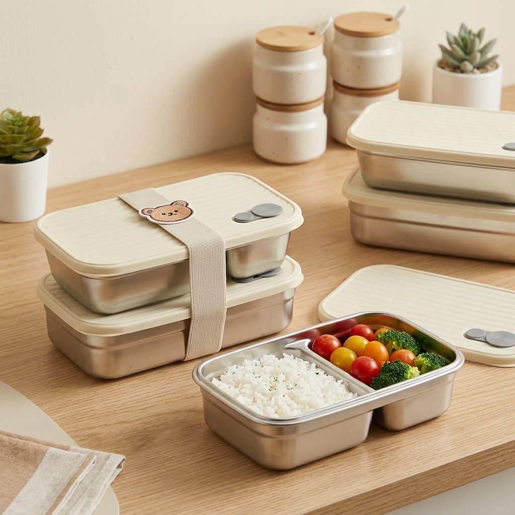 Stainless Steel Bento Box Meta - Storage Food Prep 评论和价格