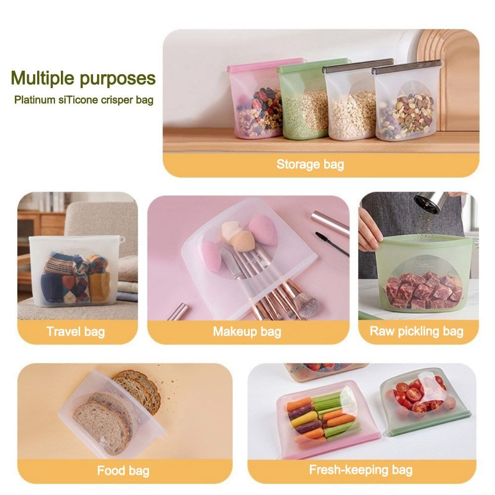 Silicone Food Preservation Bag - Food Storage Ziploc Bags 评论和价格