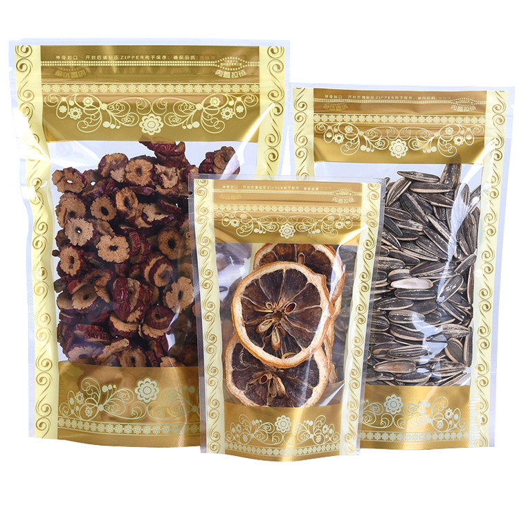 100PCS Stand-up Plastic Gold Z - Food Storage Ziploc Bags 评论和价格