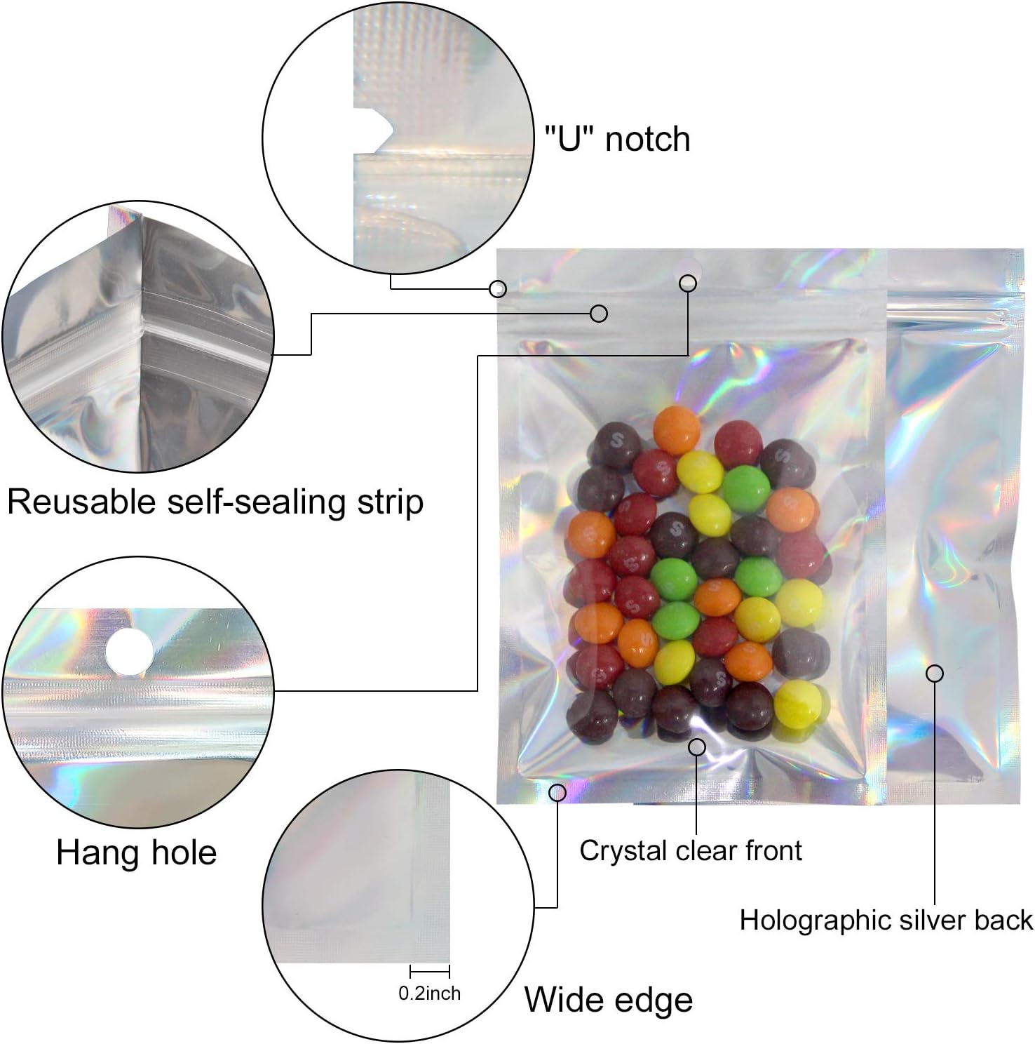 50/10PCS Laser Sealing Bags Pl - Food Storage Ziploc Bags 评论和价格