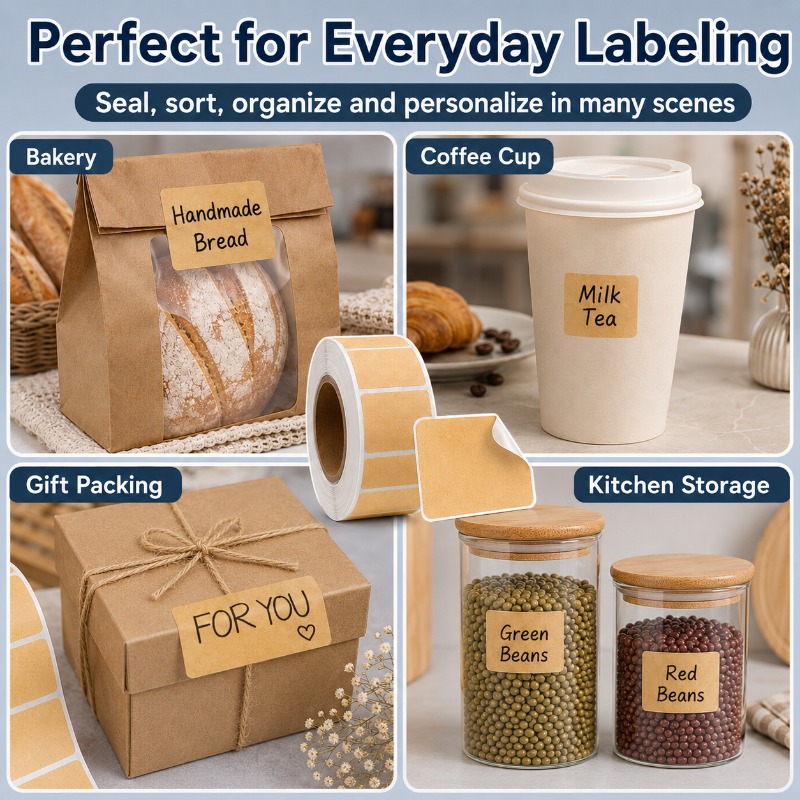 Writable Kraft Label Stickers  - Food Storage Jar Labels 评论和价格