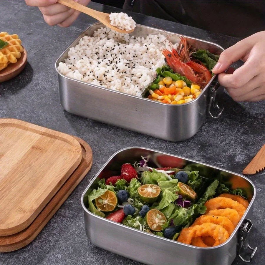 New 304 stainless steel bamboo - Food Storage Box Set 评论和价格