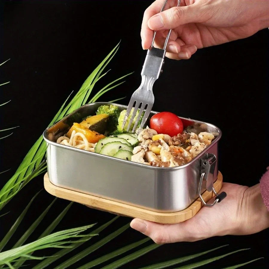 New 304 stainless steel bamboo - Food Storage Box Set 评论和价格