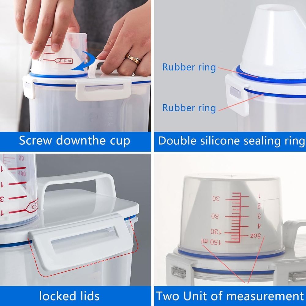 5.5 Lbs Rice Airtight Dry Food - Food Storage Containers Set 评论和价格