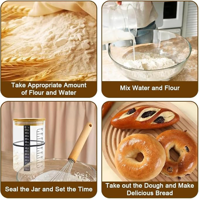 Sourdough Starter Jar Kit Sour - Food Storage Containers Set 评论和价格