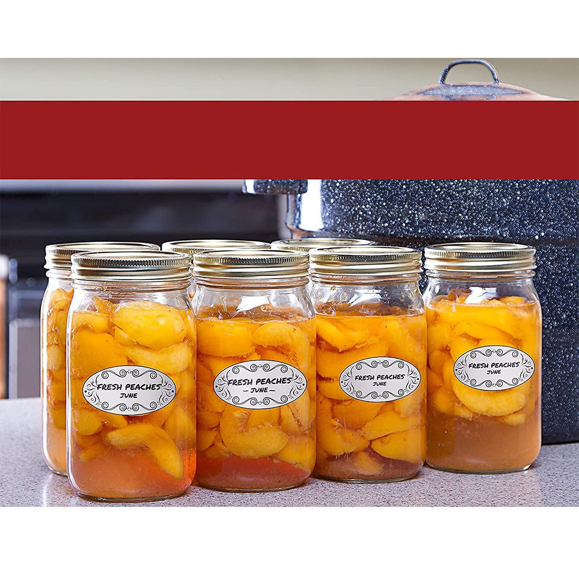 150Pcs Oval Canning Labels Bla - Food Storage Jar Labels 评论和价格