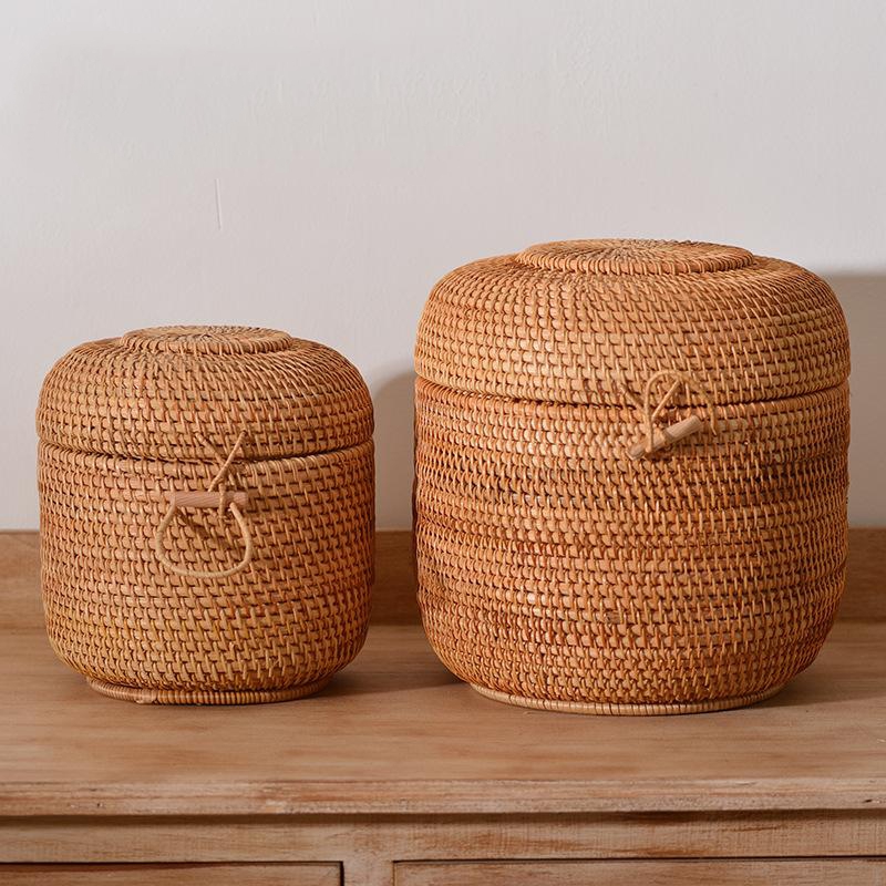 Handwoven Rattan Tea Storage B - Food Storage Canister 评论和价格