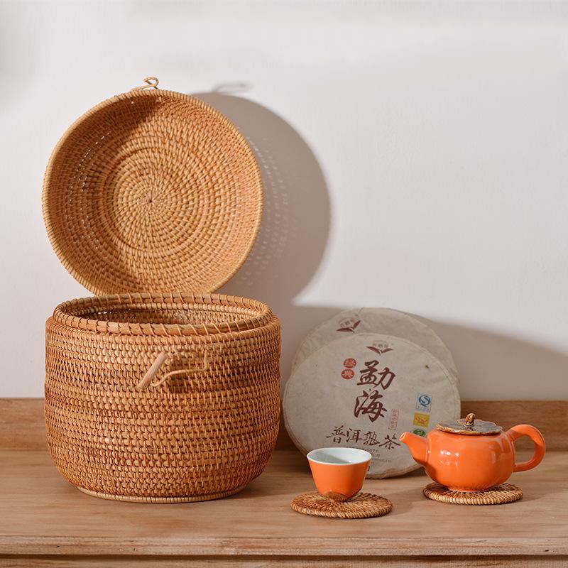 Handwoven Rattan Tea Storage B - Food Storage Canister 评论和价格