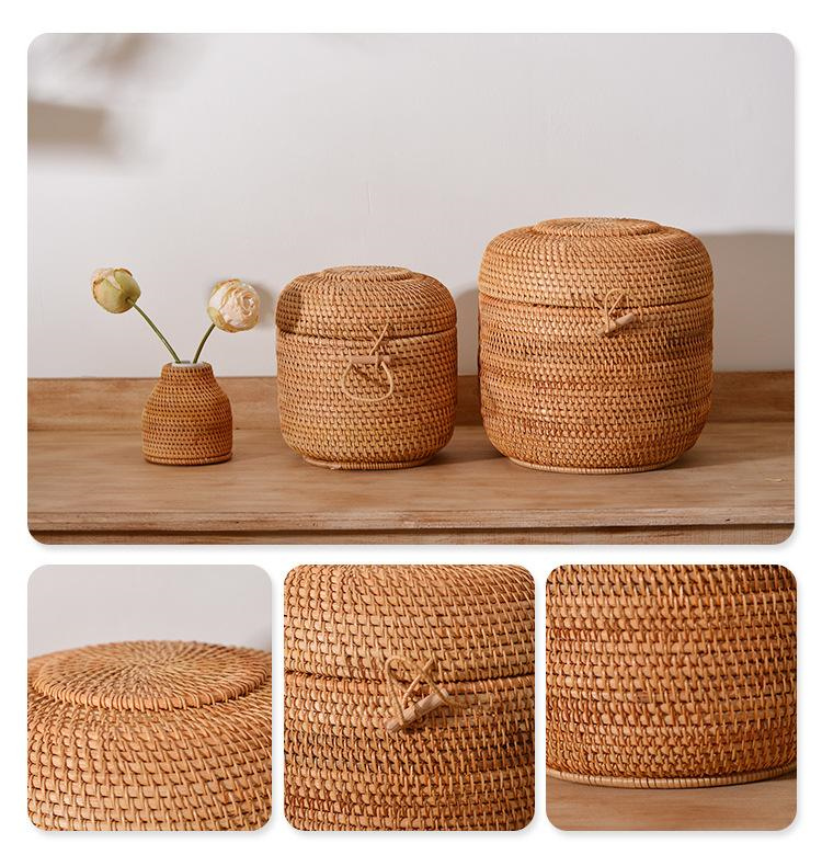 Handwoven Rattan Tea Storage B - Food Storage Canister 评论和价格