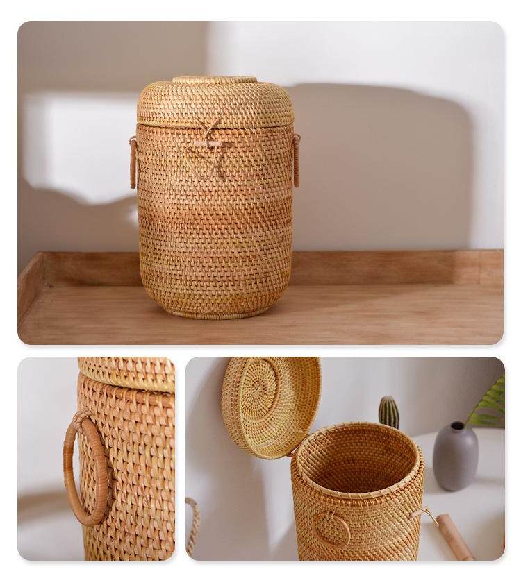 Handwoven Rattan Tea Storage B - Food Storage Canister 评论和价格