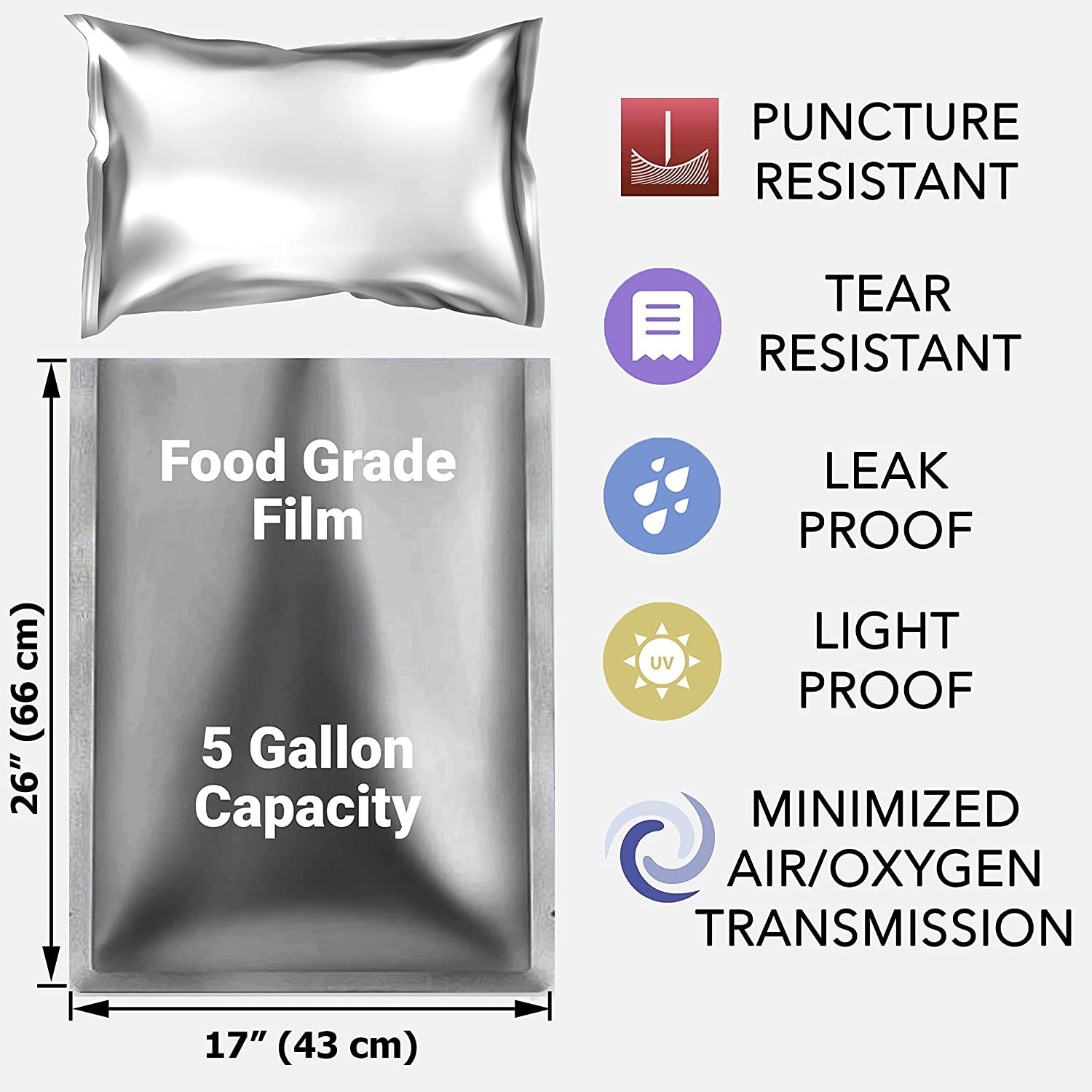 10 Packs 5 Gallons Mylar Bags  - Food Storage For Long Term 评论和价格