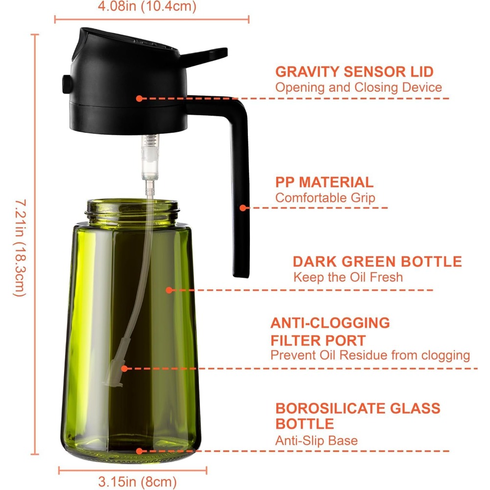 Light Proof 16oz 470ml Olive O - Salad Dressing Bottle 评论和价格