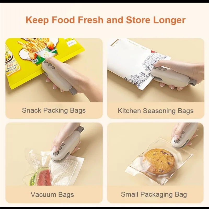 2 In 1 Mini Bag Sealer Cutter  - Food Storage Vacuum Sealer Machine 评论和价格