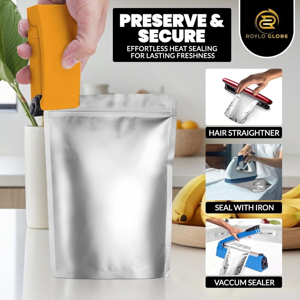 100pcs 2 Quart Mylar Bags with - Food Storage For Long Term 评论和价格