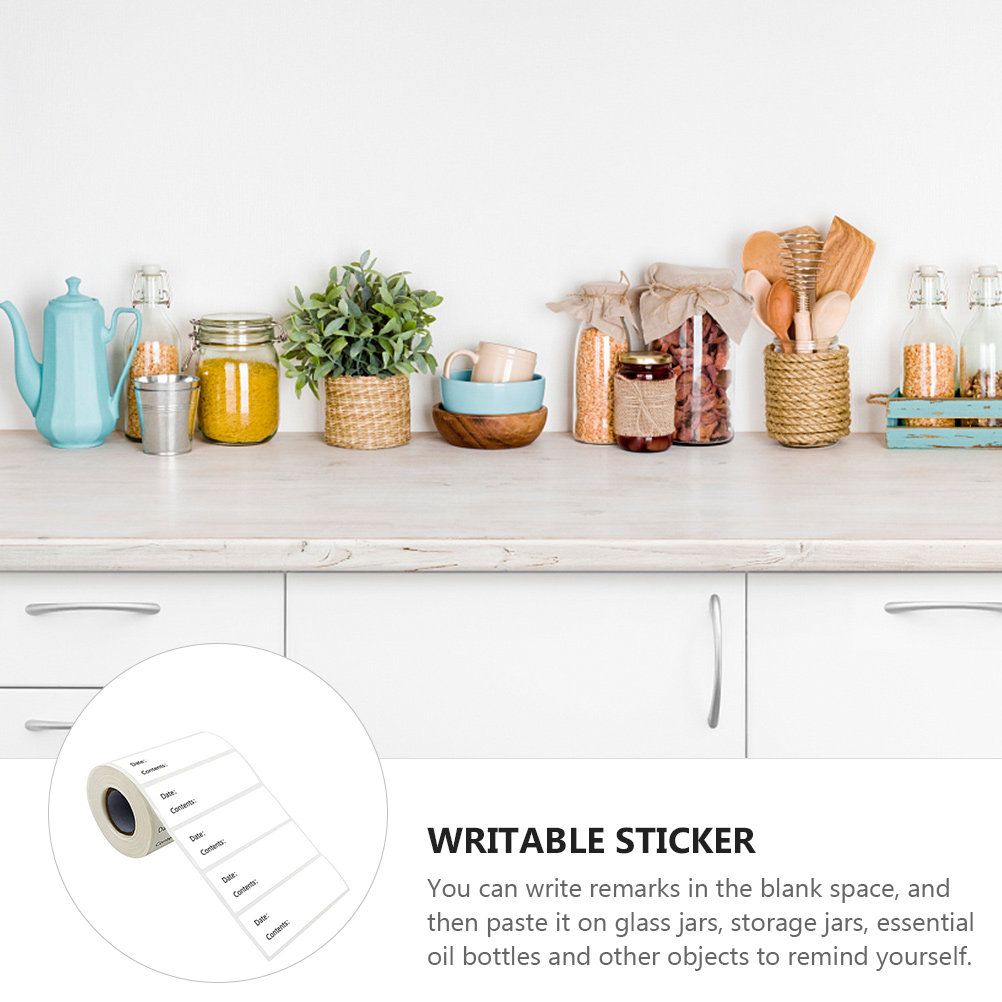 500Pcs Date Sticker Blank Writ - Food Storage Jar Labels 评论和价格