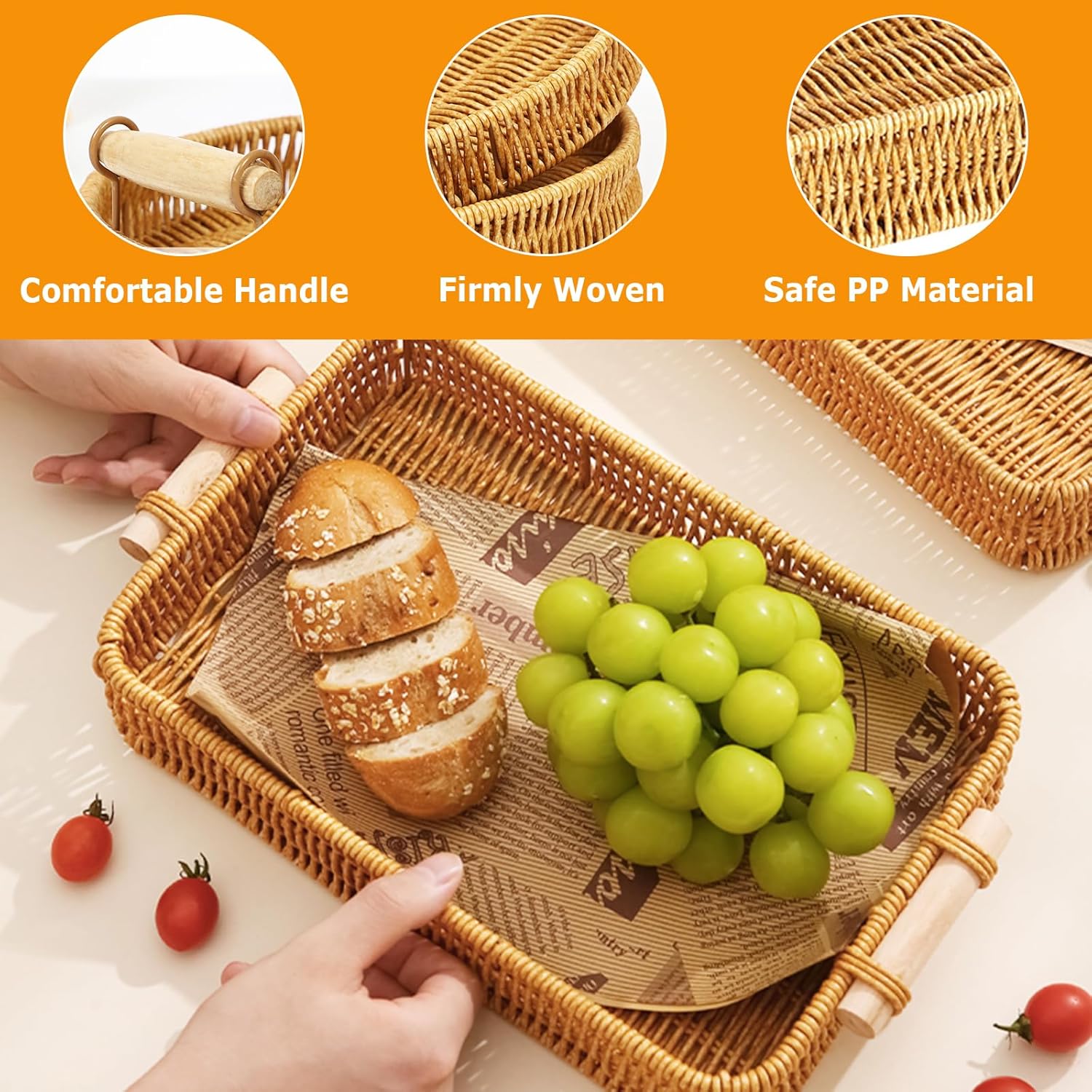 Wicker Tray Rectangular Rattan - Food Storage Essentials 评论和价格