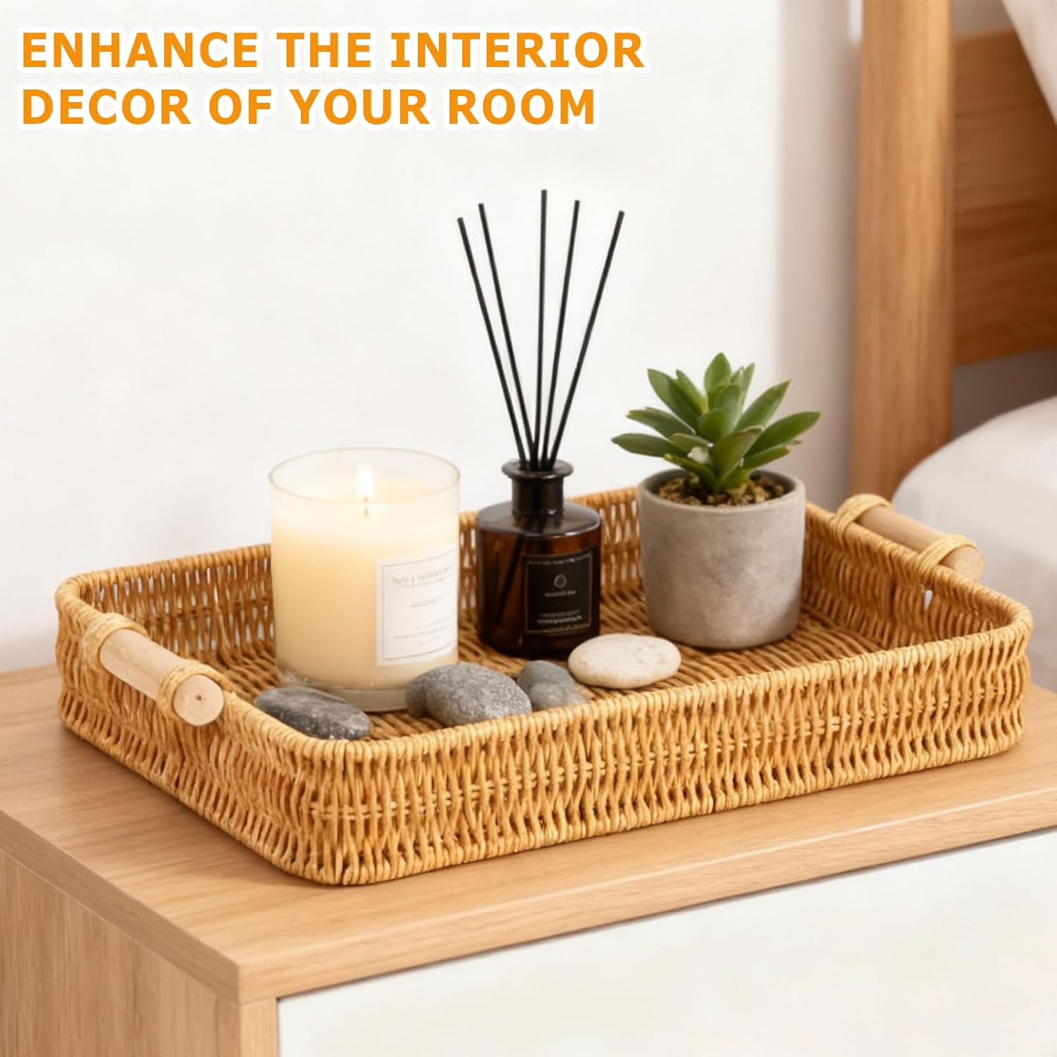 Wicker Tray Rectangular Rattan - Food Storage Essentials 评论和价格