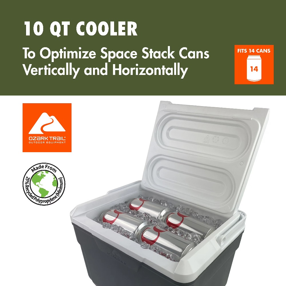 Insulated Hard-Sided Cooler 10 - Food Storage Quart Containers 评论和价格