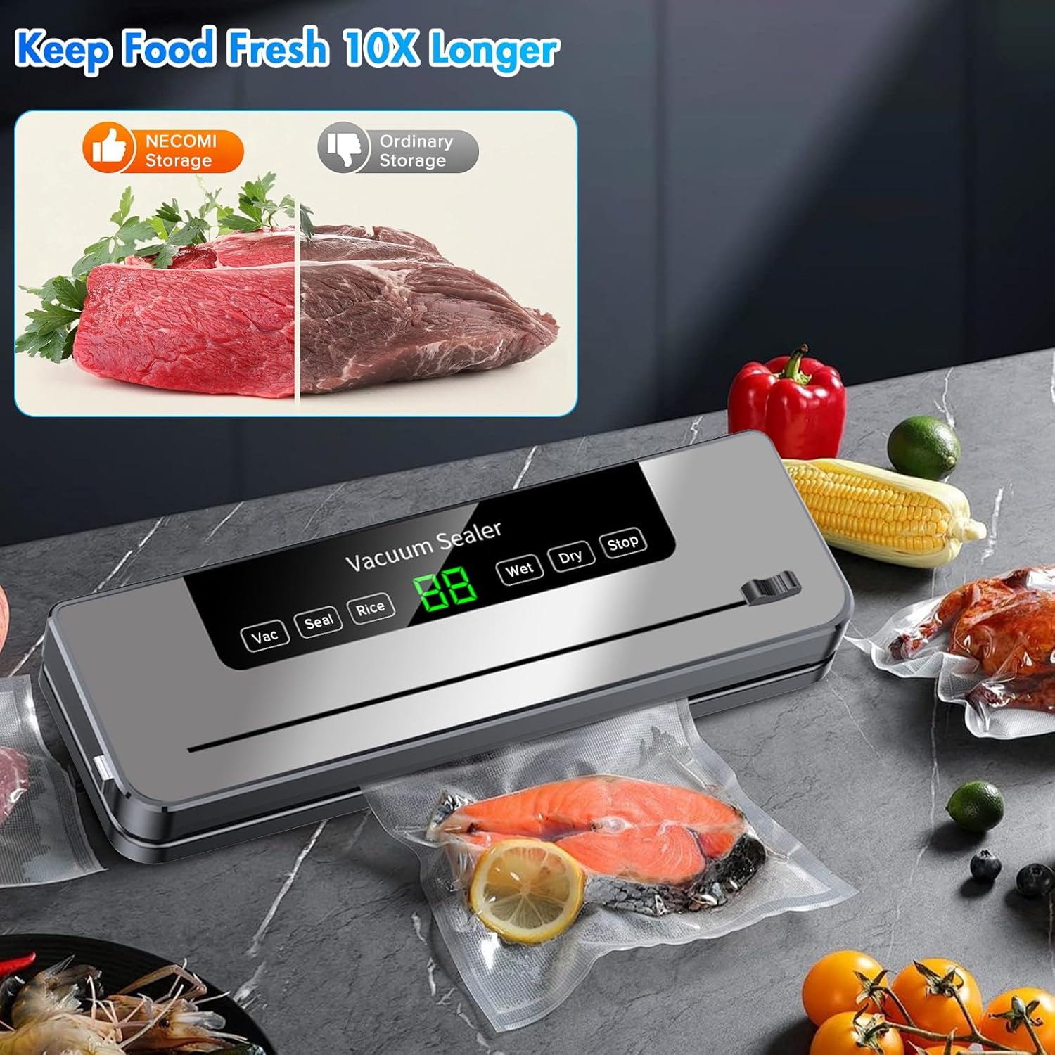 Vacuum Sealing Machine with 10 - Food Storage Vacuum Sealer Machine 评论和价格