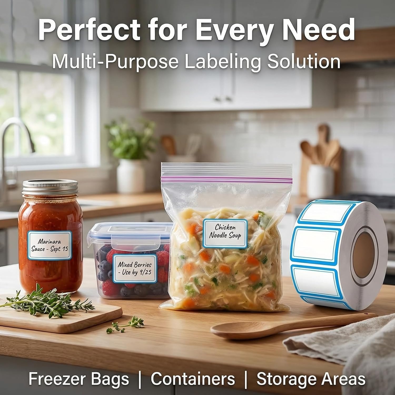 500Pcs 2-Line Freezer Labels,  - Food Storage Jar Labels 评论和价格