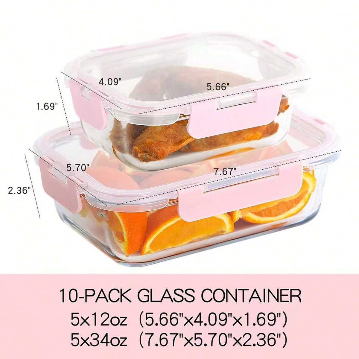 10 Pack Glass Meal Prep Contai - Storage Food Prep 评论和价格