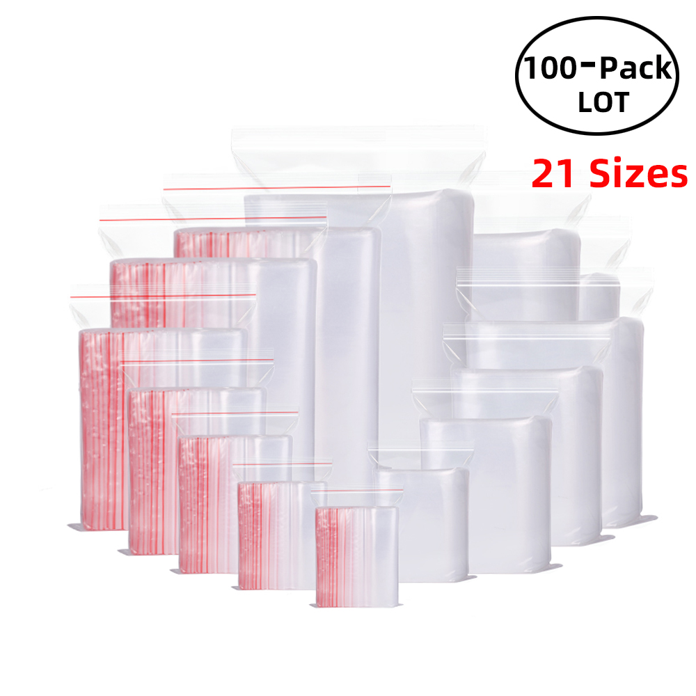 100PCS/Pack Resealable Zip Loc - Food Storage Ziploc Bags 评论和价格