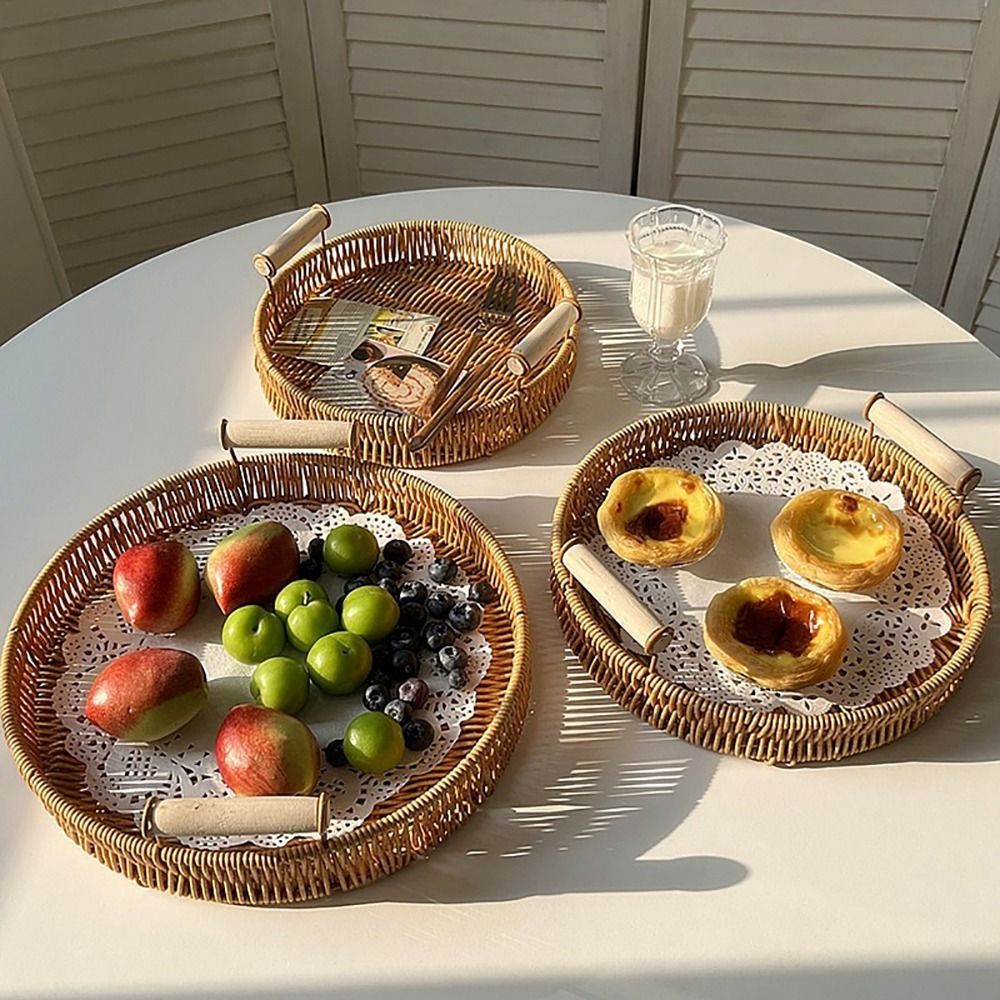 Food Plate Handwoven Plastic R - Food Storage Plant 评论和价格
