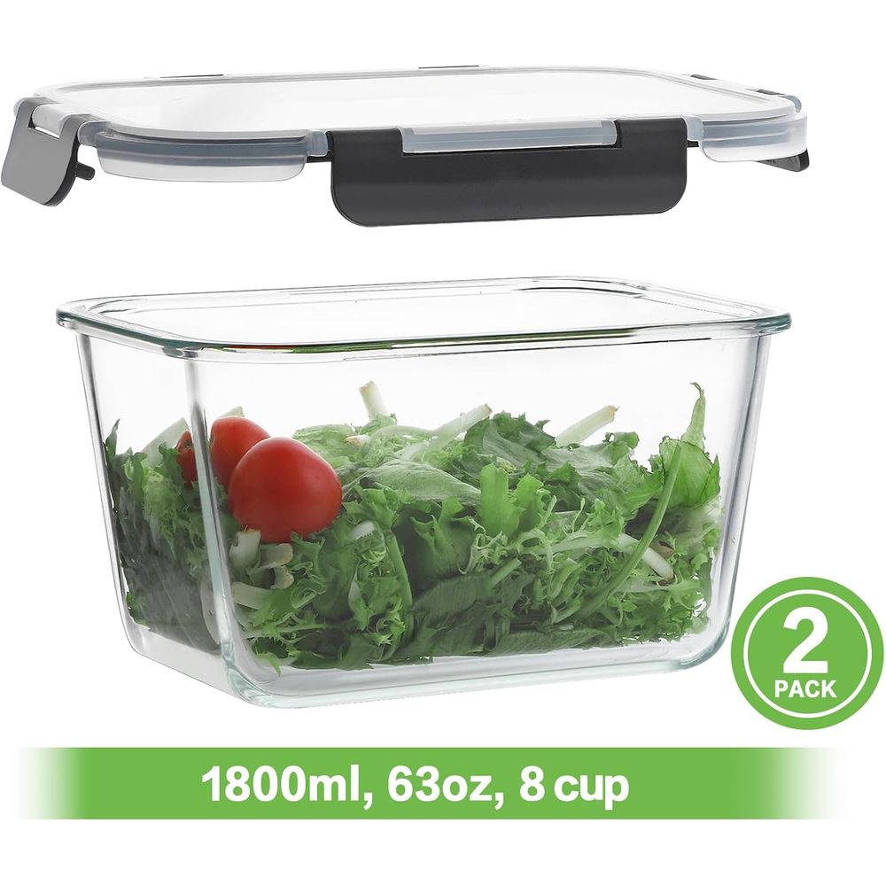 4-Piece 63oz Glass Food Storag - Storage Food Prep 评论和价格
