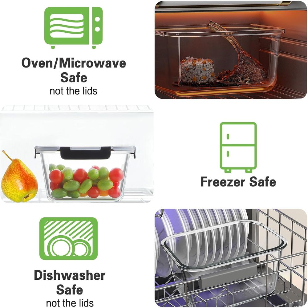 4-Piece 63oz Glass Food Storag - Storage Food Prep 评论和价格