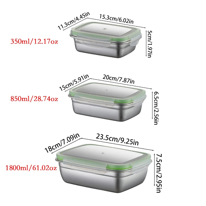 304 Stainless Steel Lunch Box  - Food Storage Box Set 评论和价格